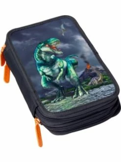 Budget 🎁 Büro-, Schulbedarf & Kreativbedarf Die Spiegelburg 3D Triple-Federmäppchen T-Rex World, Befüllt, 5-tlg. Günstig Kaufen 🛒