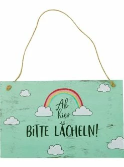 Beste Bewertungen von 😉 Büro-, Schulbedarf & Kreativbedarf Die Spiegelburg Holzschild „Ab Hier Bitte Lächeln!" Günstig Kaufen 😀