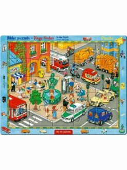 Brandneu 🔥 Spielzeug Die Spiegelburg Rahmenpuzzle - In Der Stadt (25 Teile) Günstig Kaufen 🔔