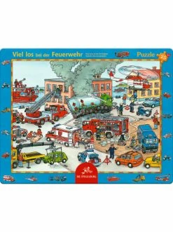 Bestpreis ⌛ Spielzeug Die Spiegelburg Rahmenpuzzle Viel Los Bei Der Feuerwehr (25 Teile) Günstig Kaufen 🔔